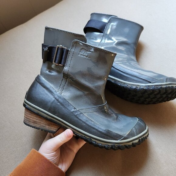 SOREL Grey Slimboot Pull On Ankle Boots - Picture 1 of 6